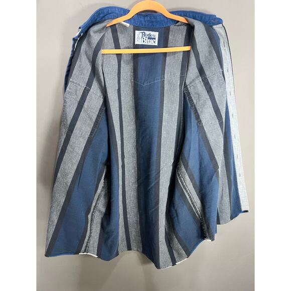 Roper Rodeo Blue Western Shirt Men's 2X Cowboy Long Sleeve Button Down - Picture 5 of 14